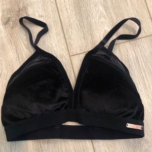 Sweaty Betty black velvet sport bra’lette